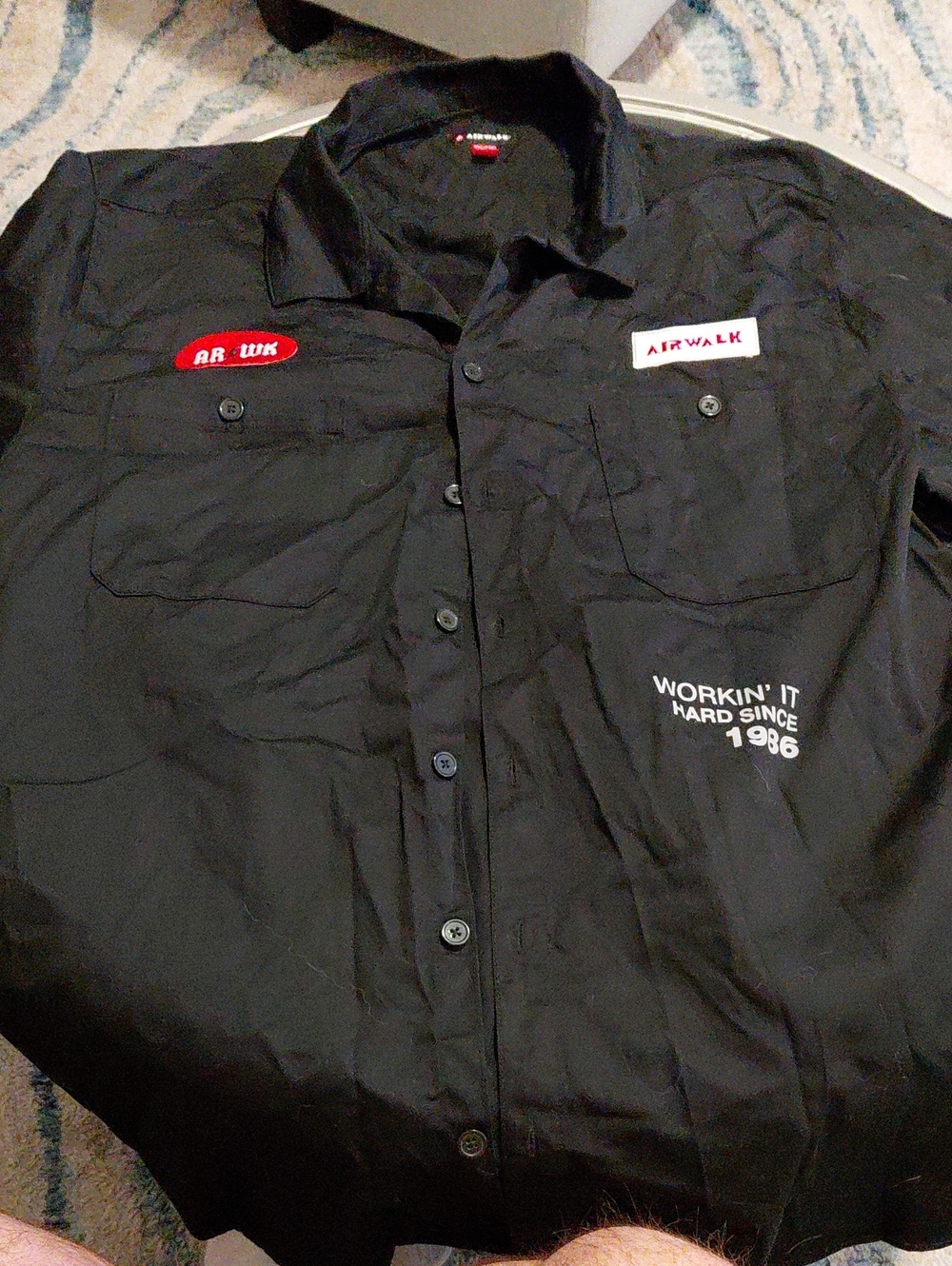 Airwalk Black Men’s Lightweight Shirt Jacket with Patch Details
